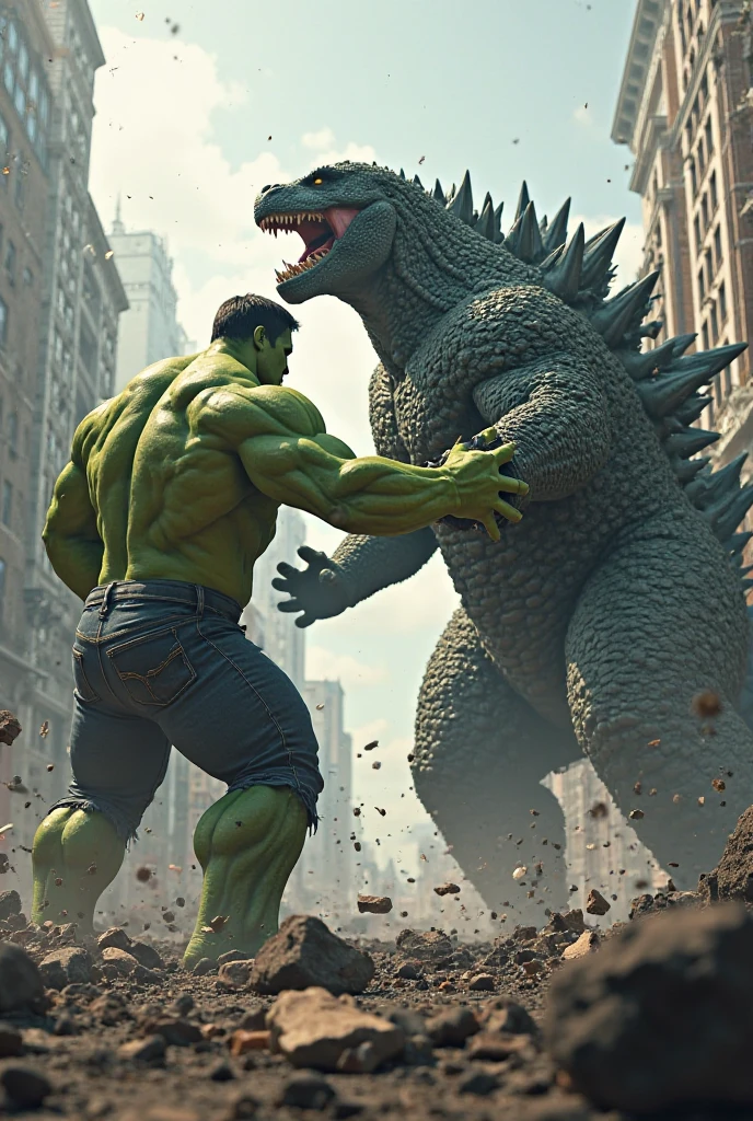 An anime image of johny Bravo submitting a kaiju by a neck crank in a jiu Jitsu match. The kaiju is caught tight by the hold and seems to be passing out