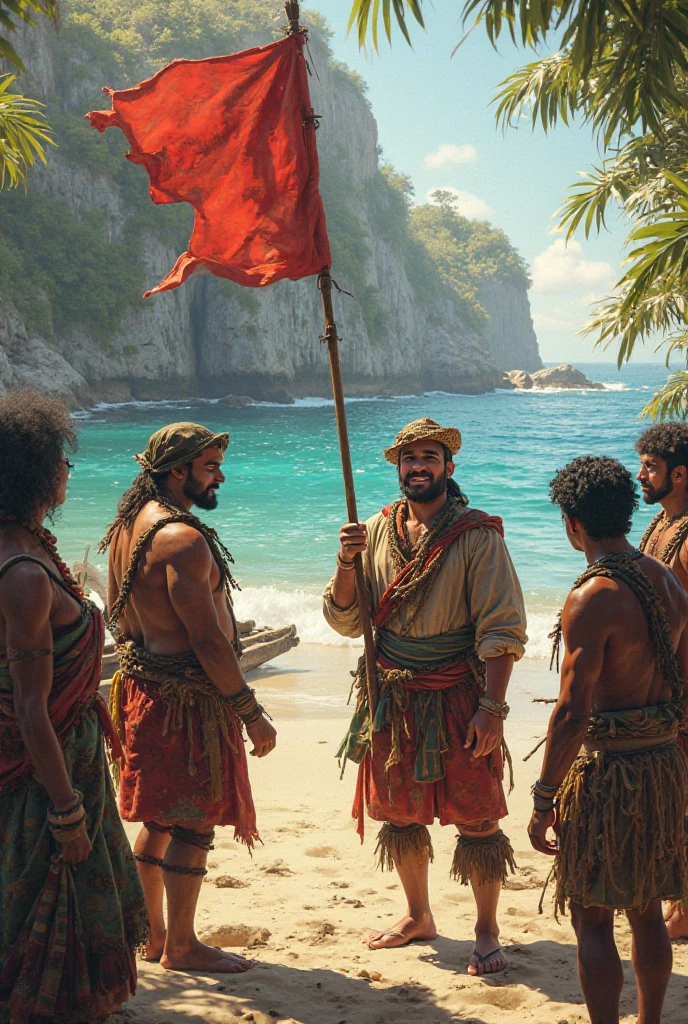 Columbus talking to the Indians