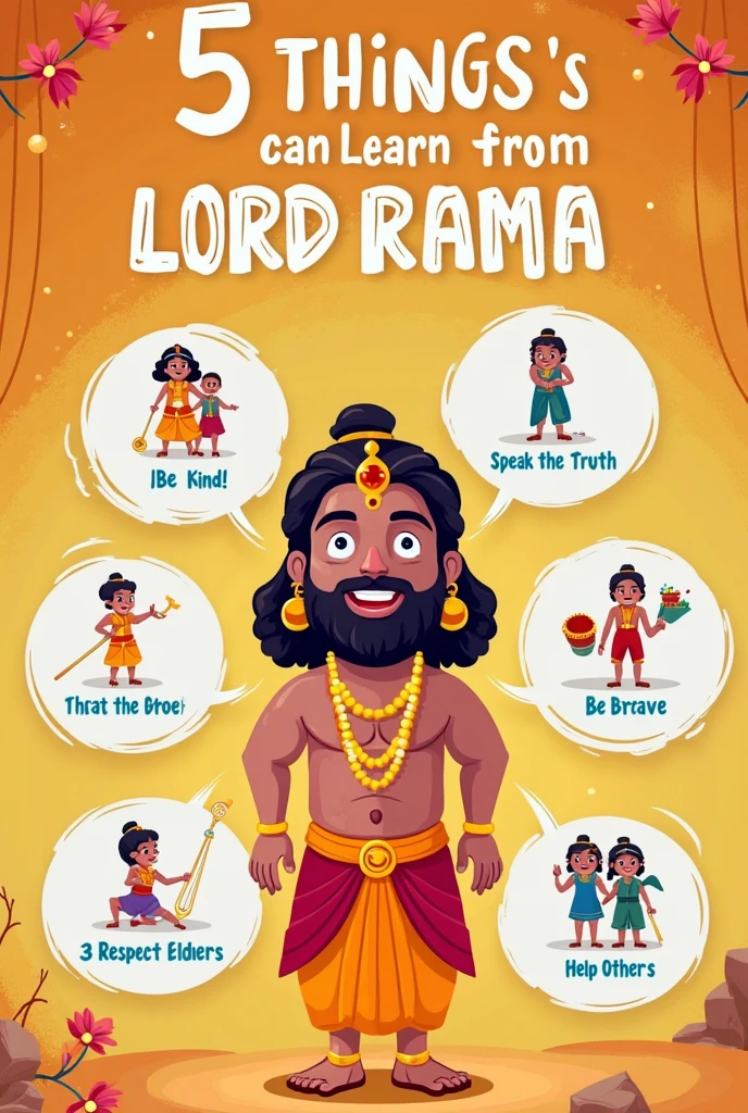 Create a Realistic High Quality image of LORD HANUMAN is depicted in meditation . Sitting on a Stone. A Realistic 1 boy Wearing Saffron T-shirt sprinkles flowers to HANUMAN and performs Pooja , Hanuman ji giving blessings to boy,Name "VRAJ" is written on the Boy's T-shirt. The Background features "Happy Hanuman Jayanti" in the background. beautiful background view .