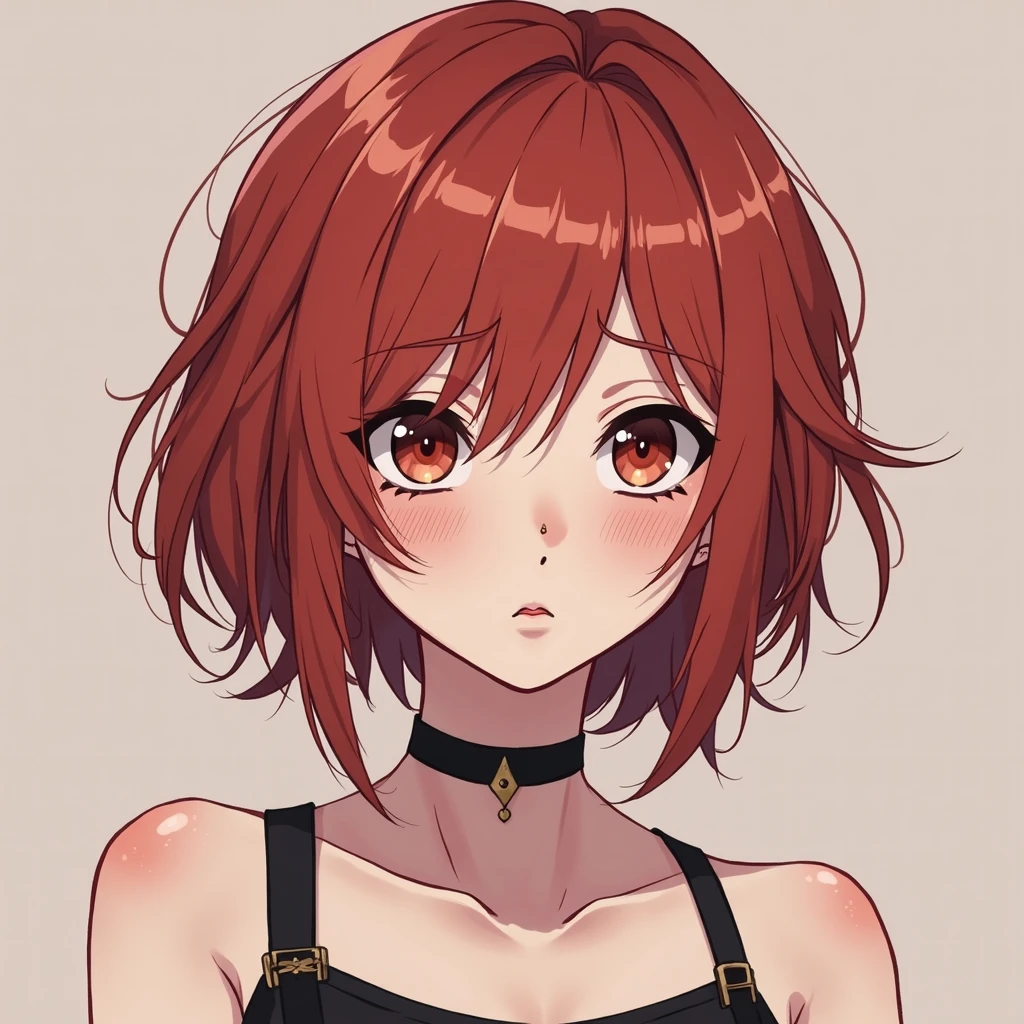 Anime style: A delicately beautiful femboy character, with short and ...