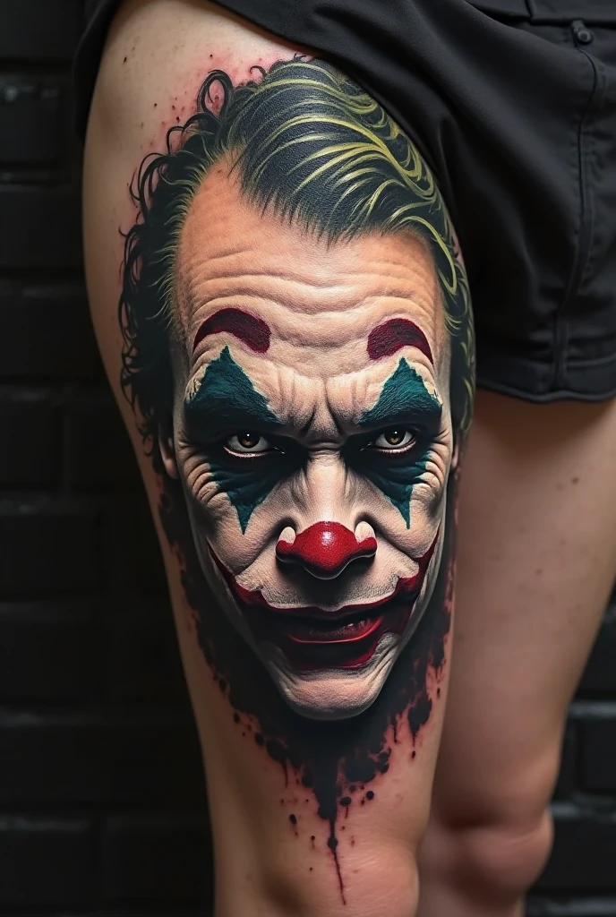 Joker crying stencil tattoo