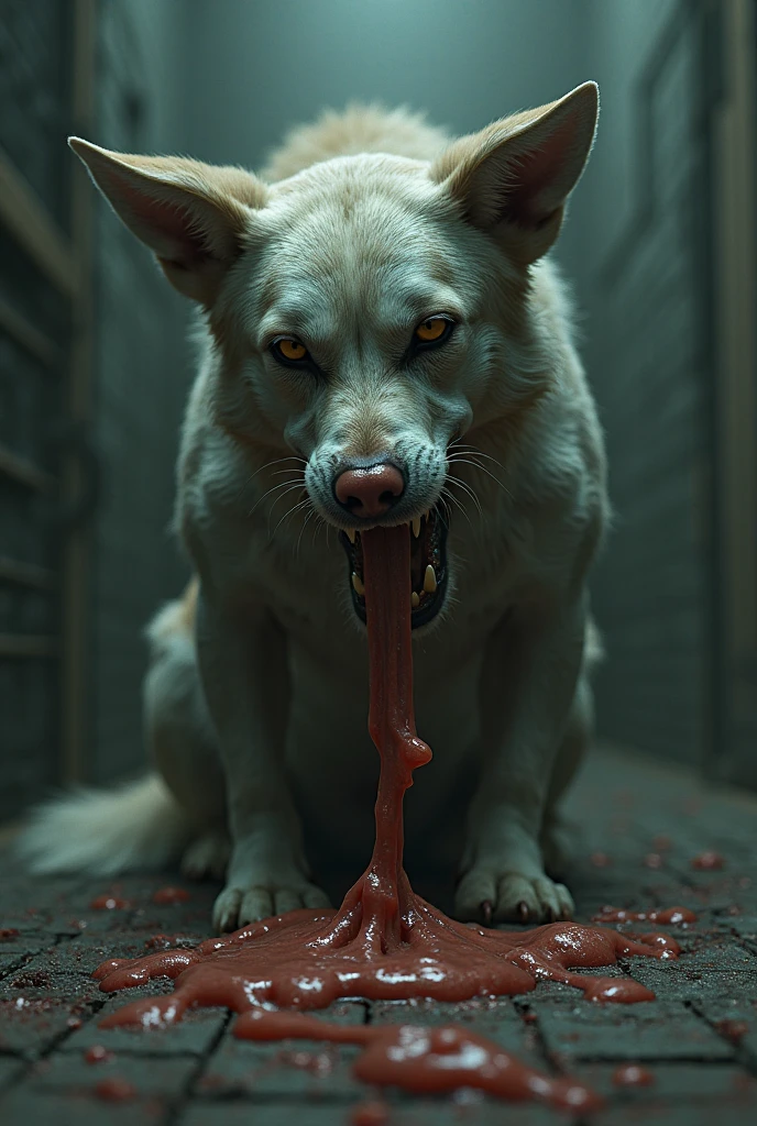 (jenna feral from balto), (tail up), (open mouth with dripping tongue), (pov), (one tail), (crying), (in pain), (human cock fully penetating canine pussy), (covered in blood), (pov), (jenna being pulled back by chain around her neck), (bruised and bloody), (cross eyed), acurate anatomy, 4k, human fucking jenna from behind. 2 panel