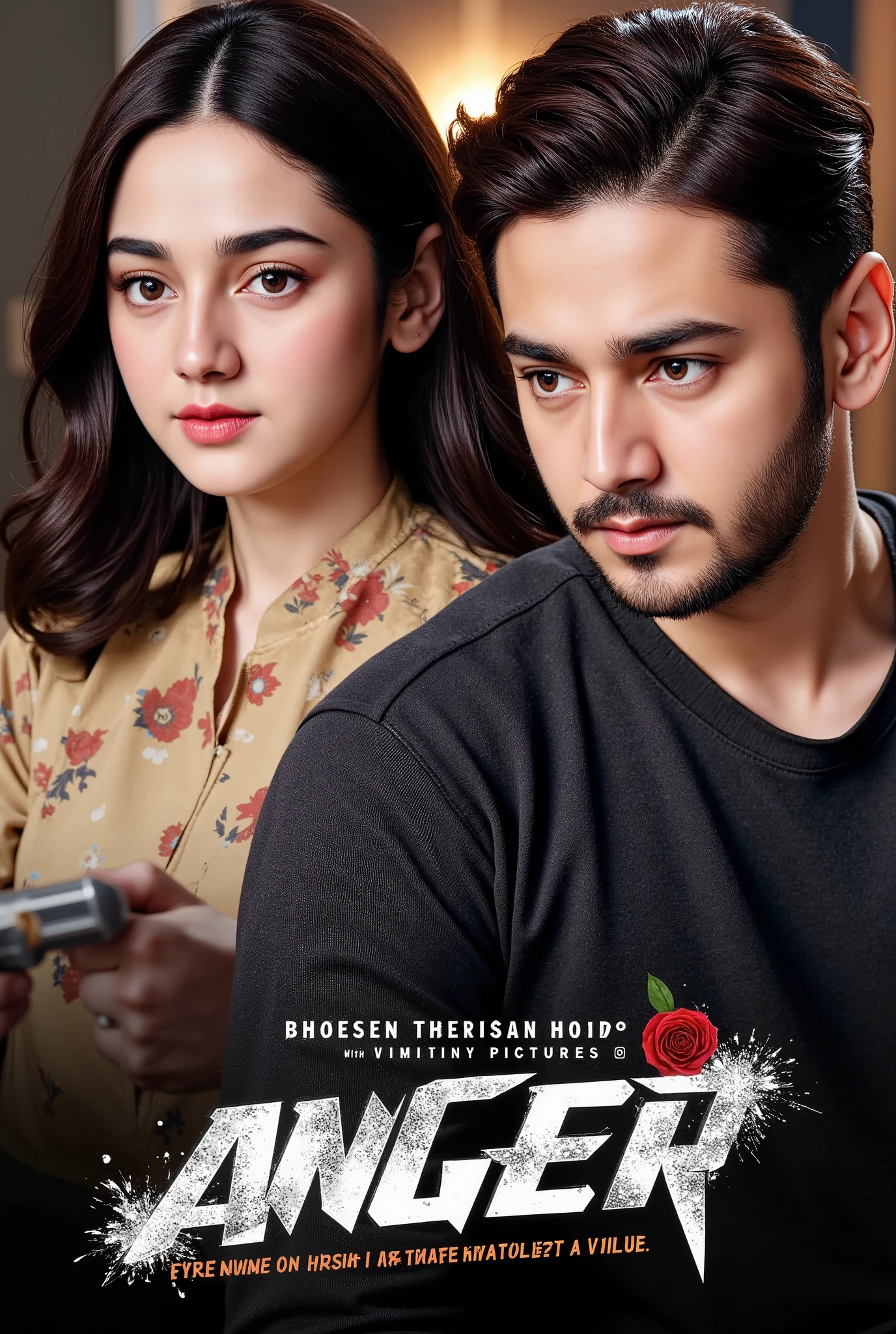 Create a poster with this written in it
"LOSING ANJANI 4 " & "SWEETY STORIES" drama action movies