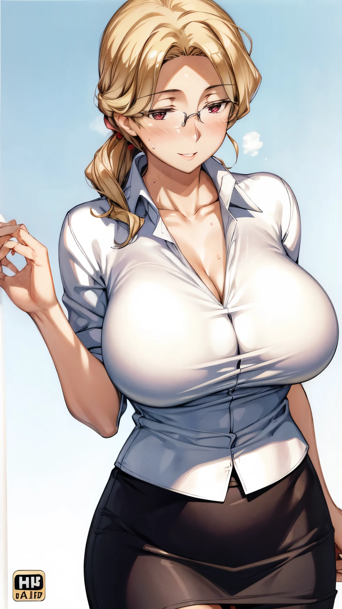 beach bikini、big breasts、deep valley、Attraction of the valley、Leaning forward、smile、bare breasts、ahegao con saliva 、white beach bikini、black fur、heart shaped eyes