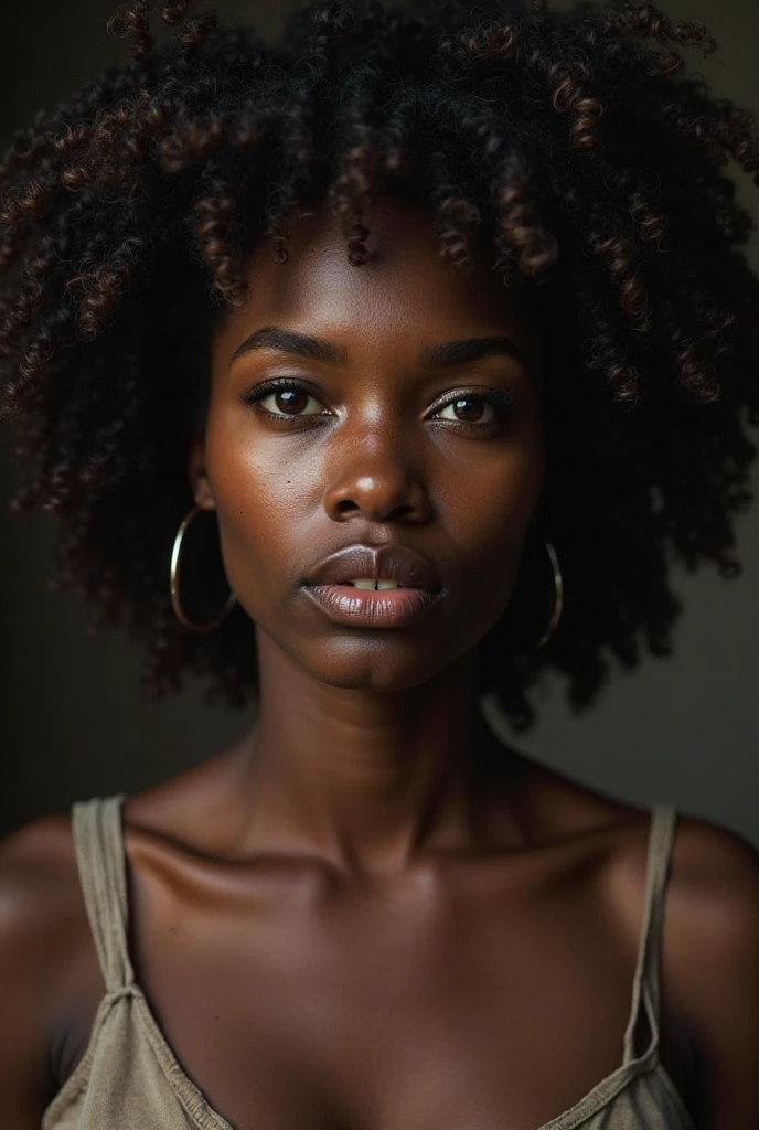 Caila, Alone, Realistic, black girl, ((25-year-old girl)), mature, african american young woman, young black woman, dark-skinned,