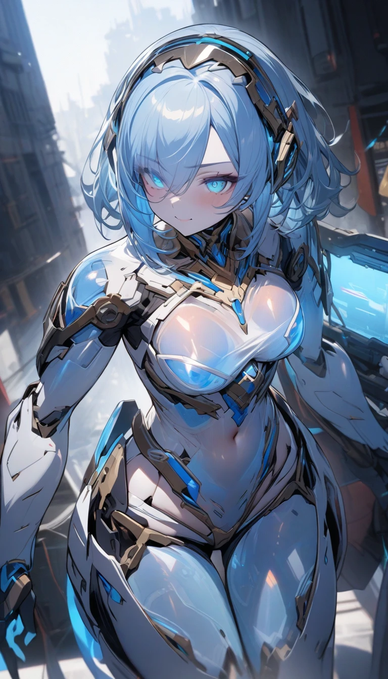 ((8K))、((32K))、((top-quality))、((masterpiece))、((超A high resolution))、detailed skin textures、Detailed Cloth Texture、Detailed metal texture、((beautifull detailed face))、Raw photo、proffesional、Ultra-fine painting、((独奏))、((Woman dressed as a mecha angel))、beutiful breast、concept-art、anime fantasy artwork、detailed fantasy art、Anime character with pale blue-violet hair and large white wings、(((Twin-tailed)))、(mechs:1.6)Sleek and menacing design、((Heavy weapons long-range support armament))、Pure white and blue-violet armor、8k high quality detailed art、symmetrical wings、NSFW