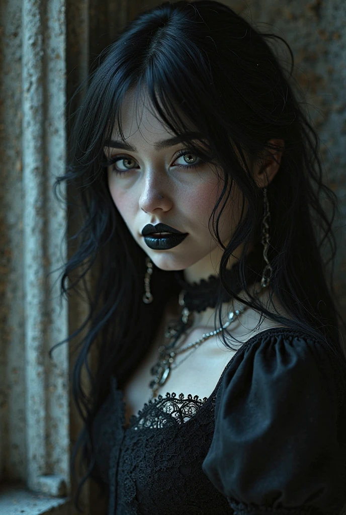 pale skin muscular nude goth brunette 13 year old girl huge breasts black lipstick in the style of William-Adolphe Bouguereau