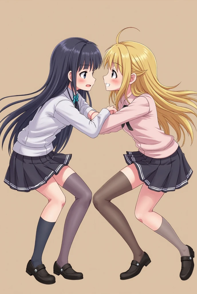 Absurd resolution, high resolution, (masterpiece: 1.4), super detailed, (((detailed face, detailed expression)), two girls, girl and girl, friends, best friends, classmates, relaxing, ponytail, bob, sitting on bed, sitting on the floor, two people conversing, background in room, friends, best friend, home, 1K, small room, curtains, bed, TV, desk, room wear, kyoto animation, The atmosphere of Kyoto Animation, (tearful)