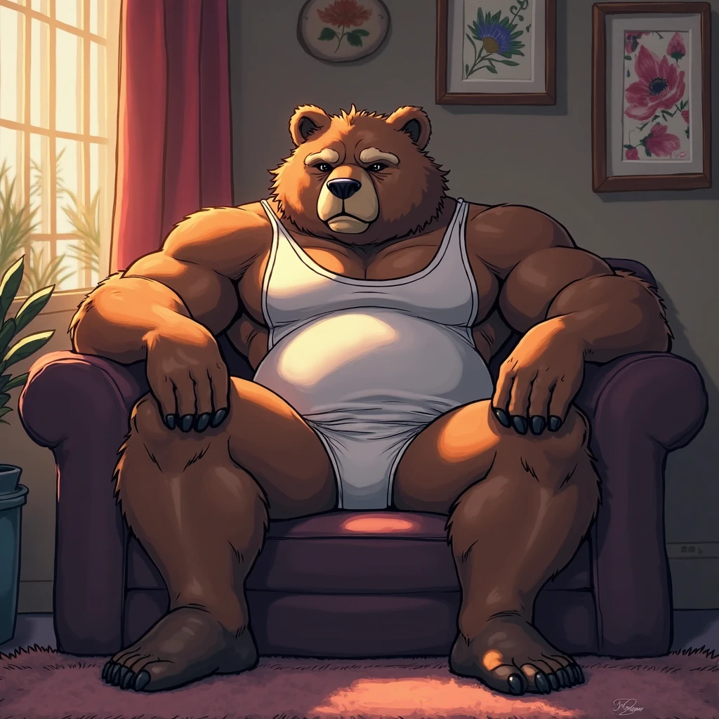 solo, golden retriever, masculine, necks, pixar eyes, adult, male, 50 years old, by dramamine, (, fat, dadbod, chubby, big belly, sweaty, yellow fur, cabin background, cigarette, beer, (white sleeveless shirt, boxers), correct hands, correct anatomy, (ultradetailed, best quality, detailed masterpiece, highly detailed masterpiece, 4k, professional cartoon), (natural pose, sitting on couch, nuanced expressions)