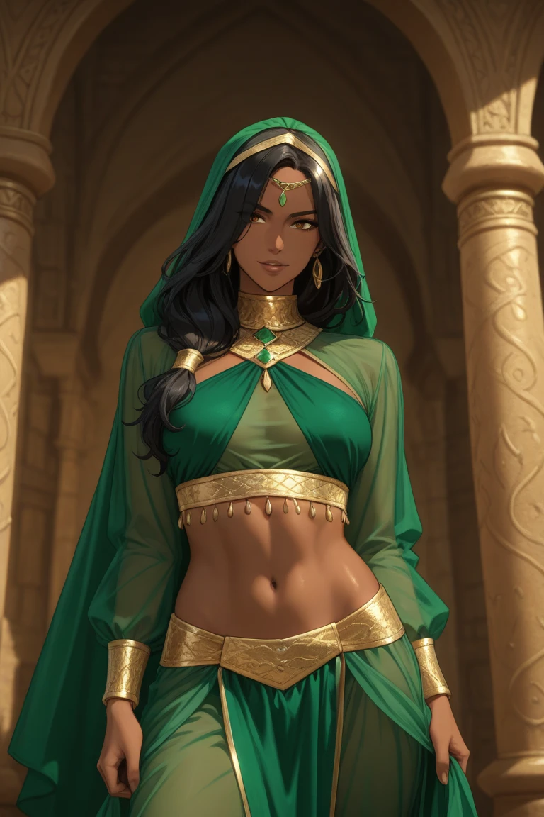 1Humanoid-looking girl, cabelos longos ondulados,cabelos brancos,olhos negros sem vida, Slim body covered by a green viscous liquid, dentes afinados exibidos, unhas pontiagudas,aka mulher larva, criatura humanoide feminina emergindo de uma caverna, corpo inteiro sendo mostrado, psychological scene, terror,medo, imagem detalhada expressiva