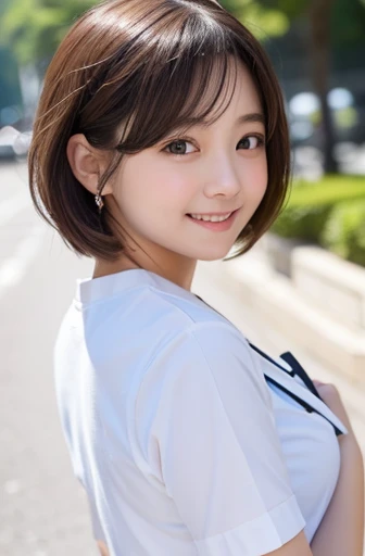 girl, Sweat, vapor, Medium Chest, shy, Great hands, Looking at the audience, Cute Smile