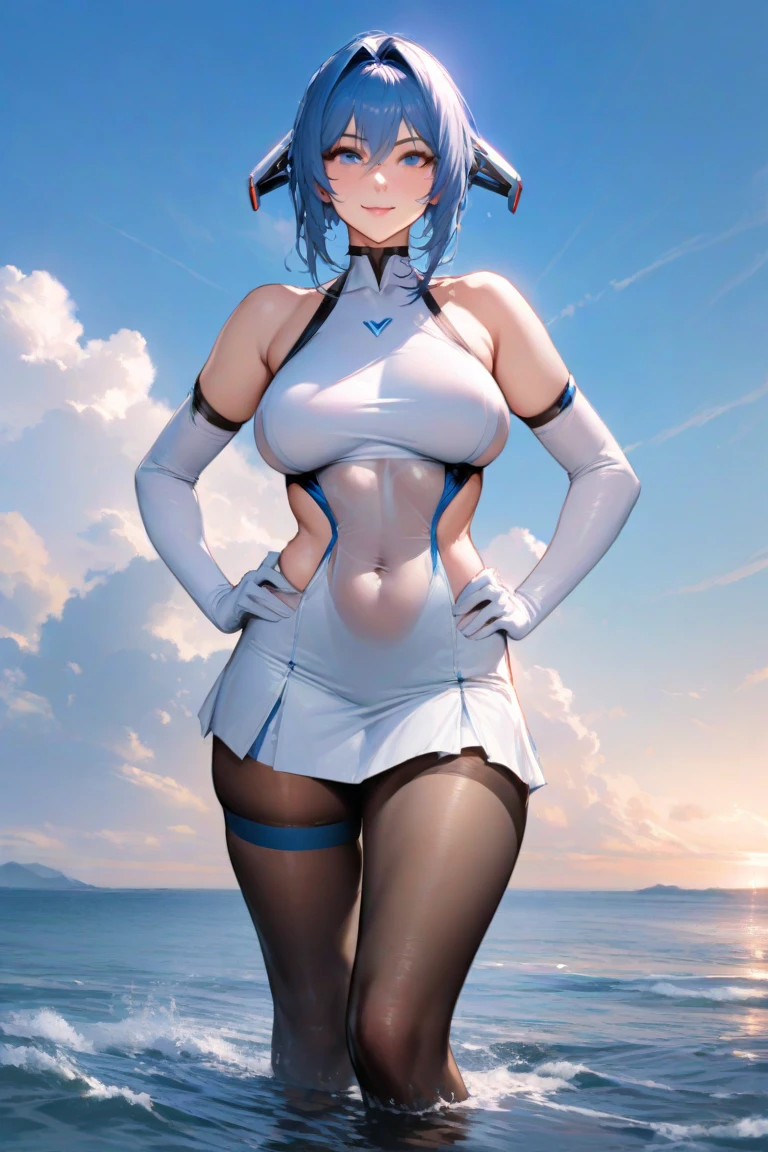 (realism:1.5、highest quality、masterpiece、High resolution、must-have)、snow mountainに立つ1人の23歳の女性、cyber punk、(Red high-leg swimsuit:1.5、choker)、beautiful skin、 (looking at the camera:1.2)、(Photo seen from below:1.3)、(short hair:1.2、bright blue hair:1.5)、expression(Disdainful:1.3、blush:1.3)、Pause(魅惑的なPause:1.5) 、background(snow mountain:1.5、Remains、apocalyptic world)、(Medium chest、slender、abs:1.2)、(transparent nipples:1.5)、(Sheer butt)、(definition perfect face:1.9)、Usually hands: 1.5、normal finger: 1:5、normal feet: 1.5