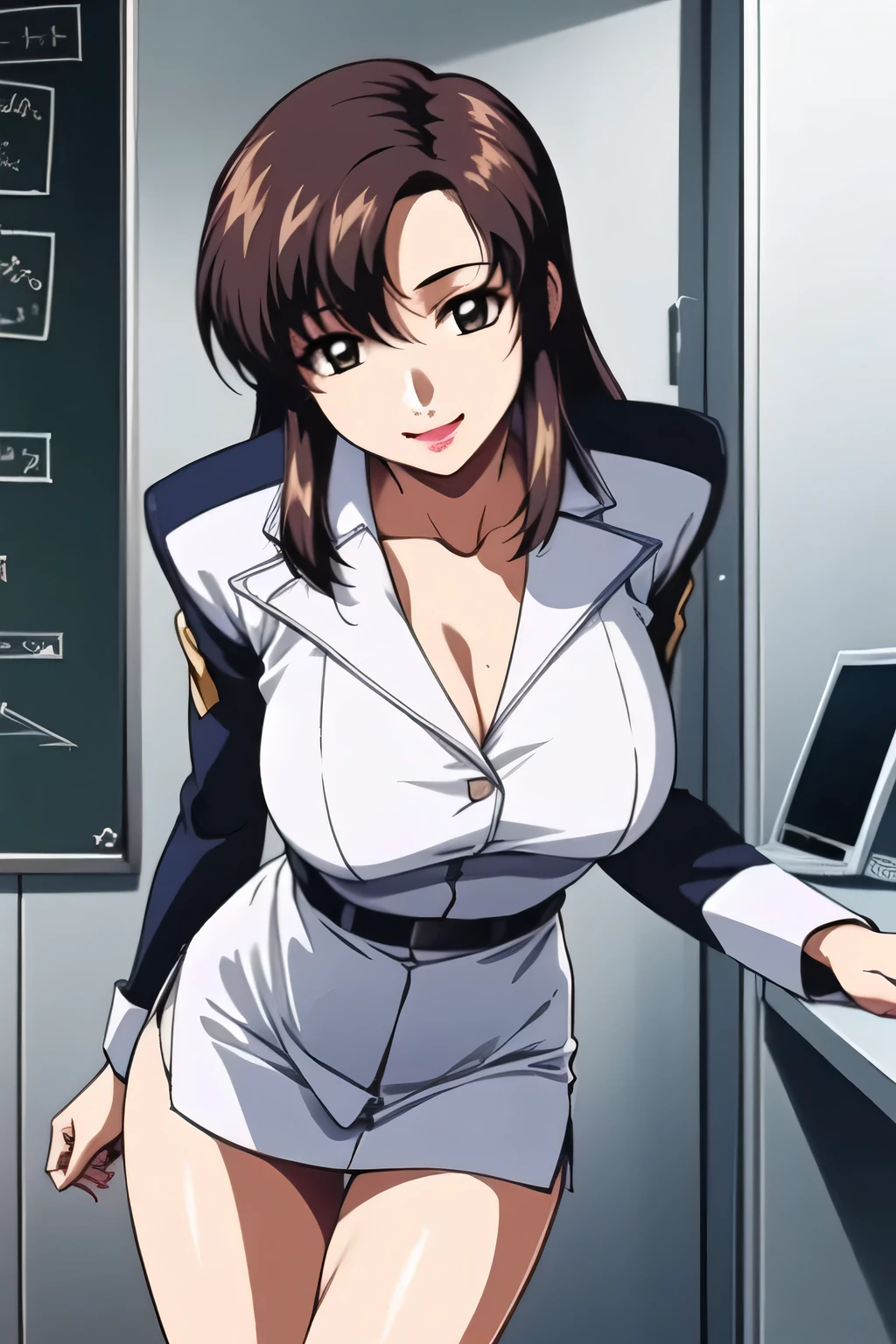 smile,Please draw a more delicate expression, white boots , (((office lady uniform))),( A woman close to 40 years old with mature sex appeal {X} Please draw a more delicate expression),(white blouse),(black micro mini skirt)(blue panties),I'll do it myself、 amazing,I need it for work、frown, draw 5 fingers accurately 、It's very important at work,, Inside the company , I'm nearing 40、mature attractive woman, , Big Breasts, thin waist , , ,I'll do it myself,