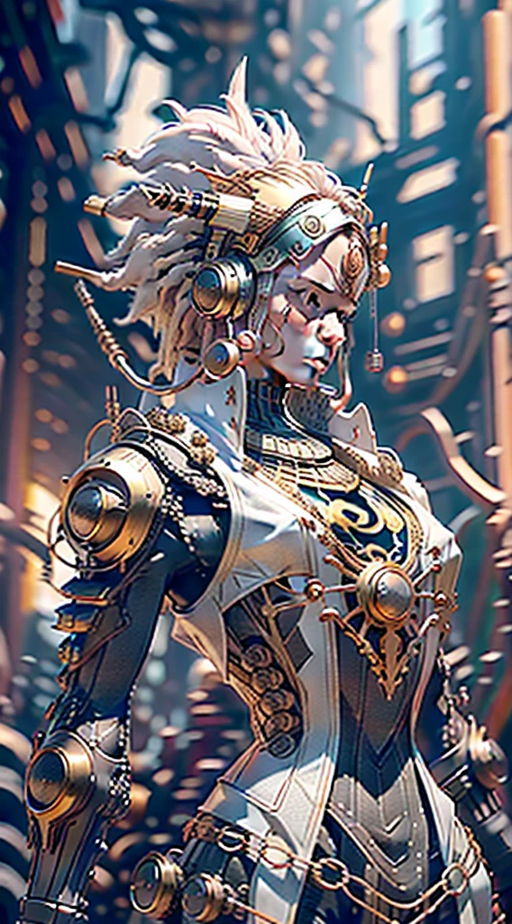 artstation, perfect lighting, 1 boy, cloud, looking at the viewer, reflective surfaces, masterpiece, large swaths of color, (very long hair), unique, (realistic), fractal lush vegetation, coat, freckles, short back hair, (high resolution uncompressed raw photo:0.8), Sharp Eyeliner, vivid colours, futuristic vibe, knees up, an \(angular-angler\), raytracing, absurdres, in the style of futuristic psychedelia, end table, 8k uhd, (loish:0.23), <lora:marblesh:1>, detailed background, turquoise and gradient tone, art by mooncryptowow and popular science <lora:wowifierV3:0.8>, tower, autumn, Gibraltarian short dress, balcony, elegant, <lora:epi_noiseoffset2:1>, contrail, Full body portrait of ((raging cyborg Robort)), Dan Mumford, ((best quality)), botanical garden in background, top hat, dramatic, from bottom, beauty marks