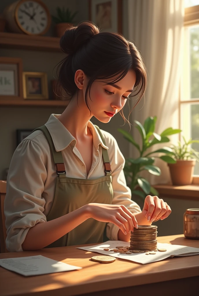 Create a Disney or Pixar Illustration Template, referencing some character who is good at handling money, que seja organizado.