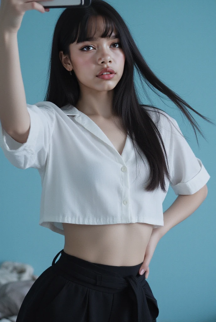 ((highest quality、High precision depiction、(NSFW、((camel toe))、highest quality、masterpiece、ultra high resolution、8K、highest quality、Side view of body details、embarrassing)、16歳のgirl、very beautiful shape、her small and beautiful style、I can see your beautiful breasts、Detailed nipple depiction、美しいスレンダーなgirl、まっすぐな中程度の長さのカットの髪を持つ美しい小さな aseautiful girl、straight haircut、black straight hair、Lower body naked:1.8)、(Showing off her beautiful breasts through a short-sleeved white shirt pulled down to her stomach.:1.8)、裸のgirlの写真撮影、(((((Full nude shooting)))))、dark concrete space、Downlight photography、dark space with gray walls、naked shot、裸のgirlの写真撮影、(((((Full nude shooting)))))、dark concrete space、Downlight photography、dark space with gray walls、股間からのnaked shot、make a disgusted face、I'I feel like crying、(((((male forcibly inserts his genitals into a girl from behind)))))、((((male'girl'genitals are forcibly penetrated'woman with genitals from behind)))))、My crotch is wet、、Detailed depiction of nipples、