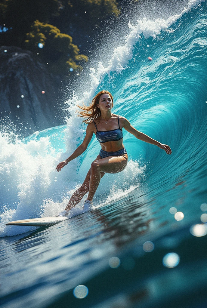 (ZoomedOut:1.28, Wide-shot) ZoomLayer (Epic photo of surfer magazine:1.37). (Full of Water, Everything Wetted:1.4) WetHair (extremely detailed Cute Girl)(SparklingHighlights:1.28), Dynamic Joyful Expressions LifeLike Rendering (ManoErina:1.0) . Overflowing Gigantic Sideboob (Clearly Visible Beautiful Breast to Buttocks Line) Tiny and Roundly Butt, Detailed wet clothing texture, (Sloppy Surfboard:-1.2) Riding on waves, Sparkling water, TyndallEffect(Starry Water Particles:1.32), Whole Body proportions and all limbs are anatomically accurate