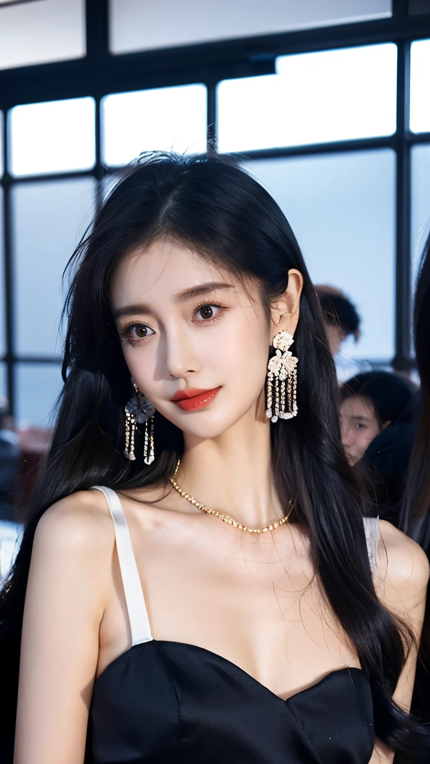 Ultra HD resolution,artistic photos,21year girl,earrings,long hair,Cold white skin,E cup,show out ,messy hair , messy hair ,Ruddy face,dress less