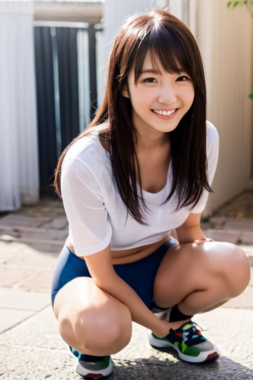 laughter、I can see white panties、Side waves with a short cut、