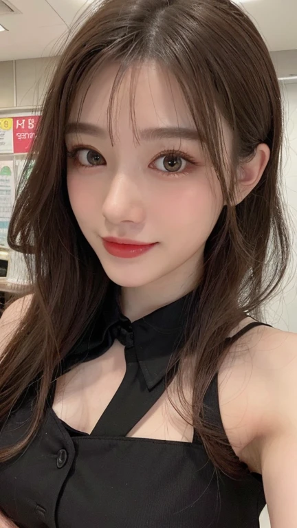 In detail, High resolution, high quality、Perfect dynamic composition, Beautiful fine details, Beauty、Natural color lip、The background is clear、Shooting up close、((((Wavy Hair、night、It's dark outside、40th floor、Off the shoulder))))、Face is close、20-year-old woman、1 person、Clear Skin、Shiny Hair、 最high quality, figure, Very detailed, In detail, High resolution, 8k、The correct state of the human body、Shiny wet hair、Perfect beautiful face、Big Breasts、G-cup bust、necklace、Smiling Kindly、Slender body、Protruding chest、Soft Bust、Natural Big Breasts、Big eyes、Big dark eyes、Clear eyes、Big Eyes、Large tear bags、Long eyelashes、looking at the camera、Thick eyebrowascara、eye shadow、Eyeliner、Areola