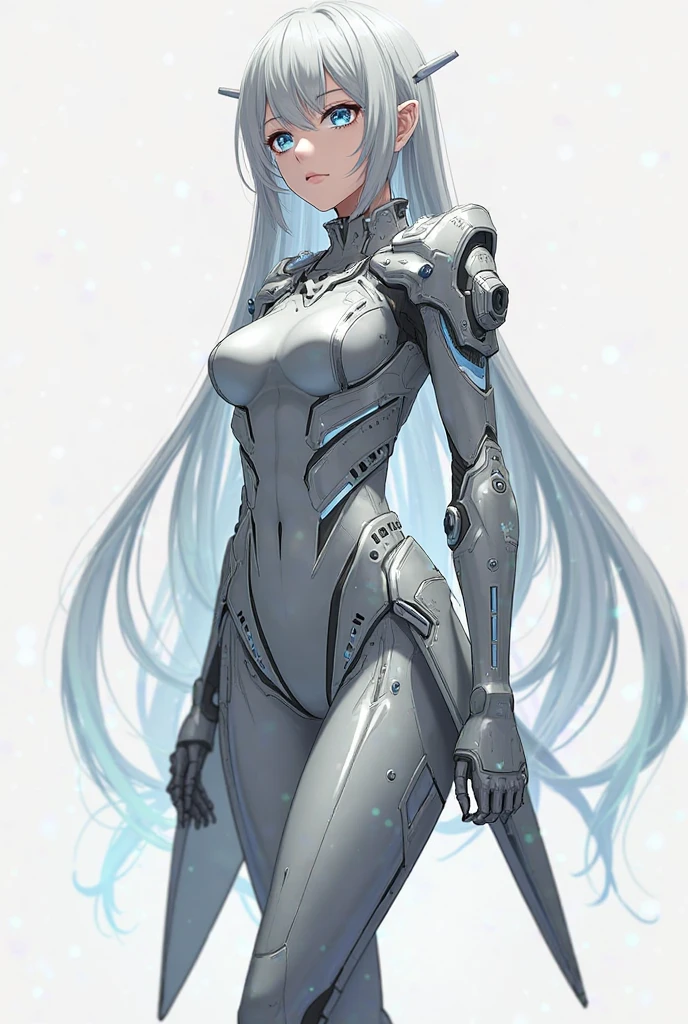 female robot, skin part is only face, silver metal skin, full metal robot body, mechanical parts, electronic wire, cum in pussy, high quality, medium breasts, long hair, tall, thigh gap, full body metal skin, wet, cum in pussy, metallic tits, separated breast, under repair, anatomical body, unreal engine