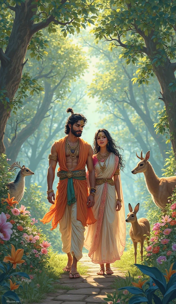 Ram sita with Hanuman 