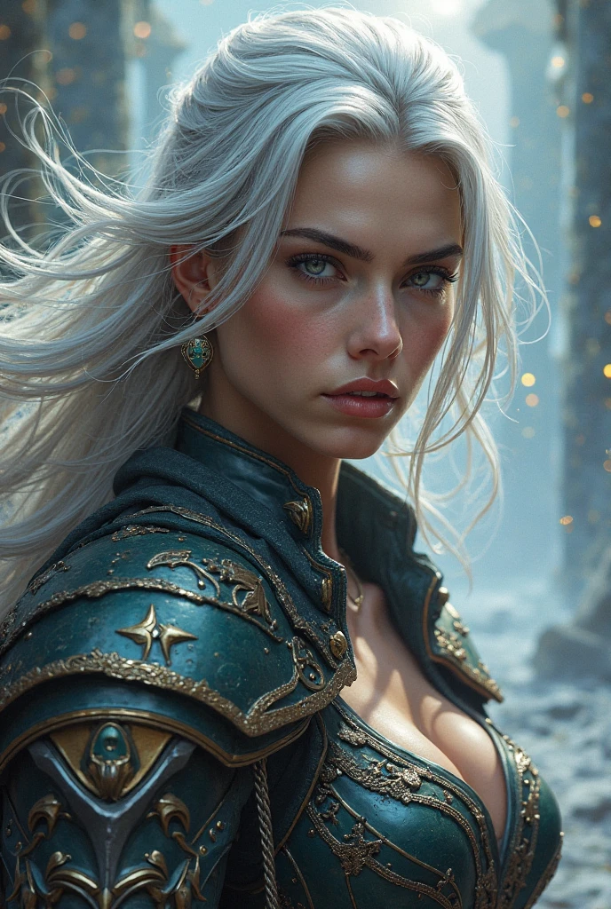 depth of field, cinematic lighting, motion blur, chromatic aberration, ray tracing, anime, 8k, super detail, best quality, 1080P, HD, 4K, 16k. Anime, Daenerys Targaryen, standing next to a dragon, large cleavage