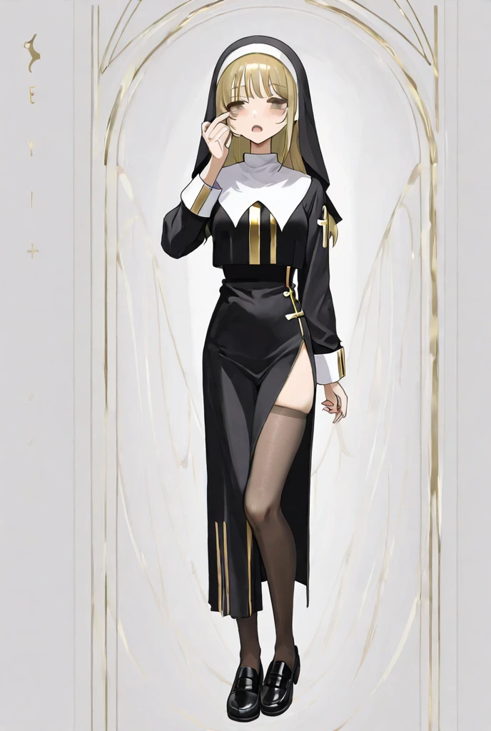 (dark theme:0.6), edabpl, black lagoon, 1girl, solo,  <lora:edabpl:0.55>
edabpl, solo, blonde hair, 1girl, jewelry, female focus, necklace, parody, sunglasses, cross, crossdressing, nun, habit, cross necklace, fake screenshot, looking away from viewer, medium breasts, off-shoulder jacket, off shoulder, red eyeliner, short hair, sleeveless turtleneck leotard, solo, turtleneck leotard, white hair, cyberpunk, outdoors, rooftop, night, night sky, full moon, wind, building, neon lights, shiny, latex,, (hdr:1.22), muted colors, complex background, hyperdetailed, art [[by jordan grimmer]]