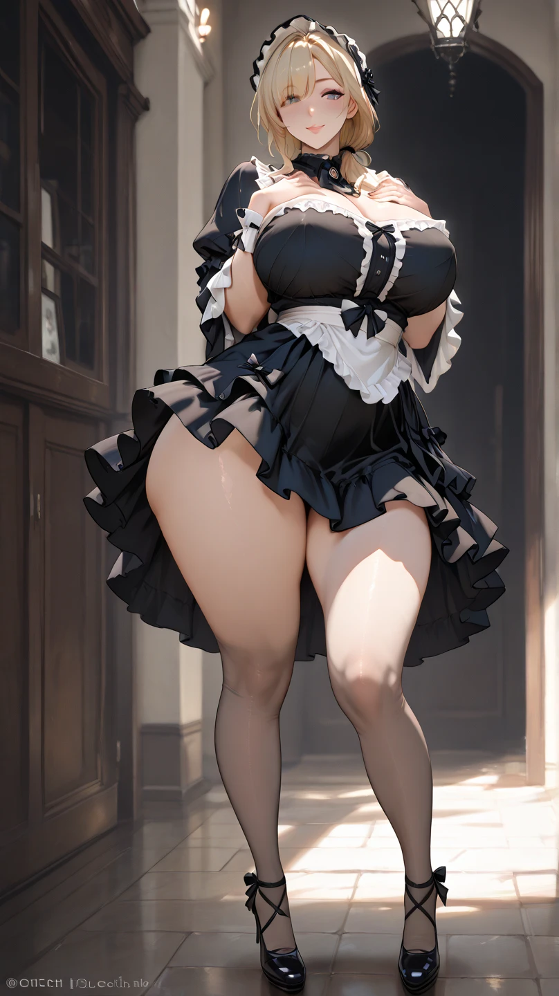 ( Beatiful sexy white socks ) , black skirt , white panties , bra , big breasts , NSFW , tall legs , smile , ( milf ) , HD , detailed eyes , white hair , standing , extra horny, horny smile , perfrct body , camera angle from down , upskirt , extra close to viewer