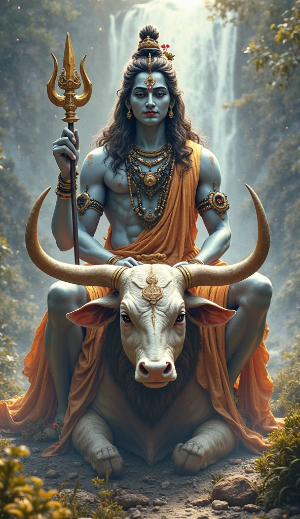 Little lord shiva sitting on a nandi