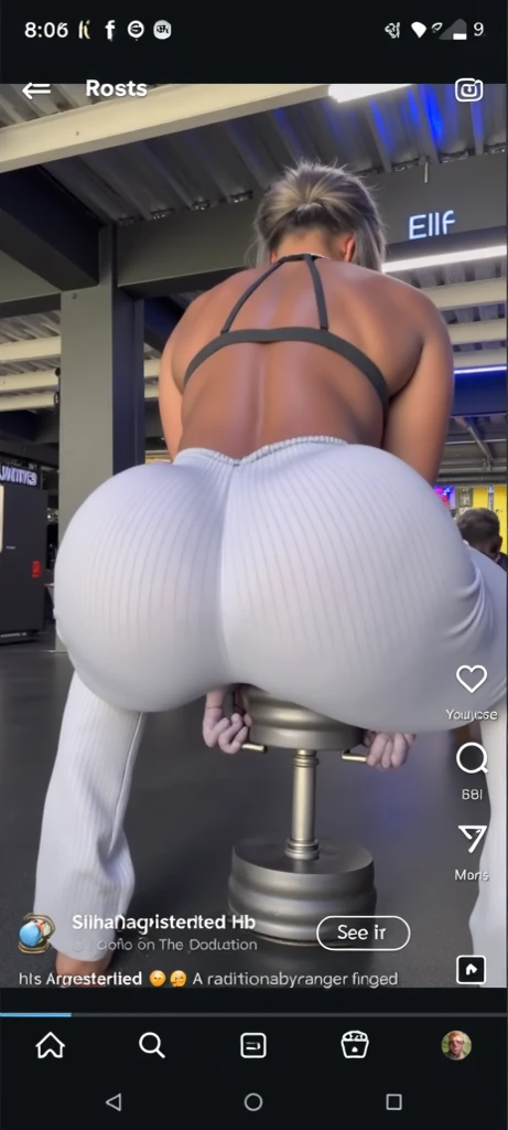 High resolution,at a bar , mature white girl, ((bimbo))), long blonde, ponytail, wide hips, thick thighs, hourglass figure, small round breast, her head is turned looking at the viewer with a sad, huge ass size, Brazilian butt lift, (dolphin shorts:1.3), shorts cover her ass, (((she's talking to a black guy))) (((she is bending over the bar))), (((he's groping her ass))), his hand is on her ass, (((he is grabbing her ass))), he's looking at viewer smiling