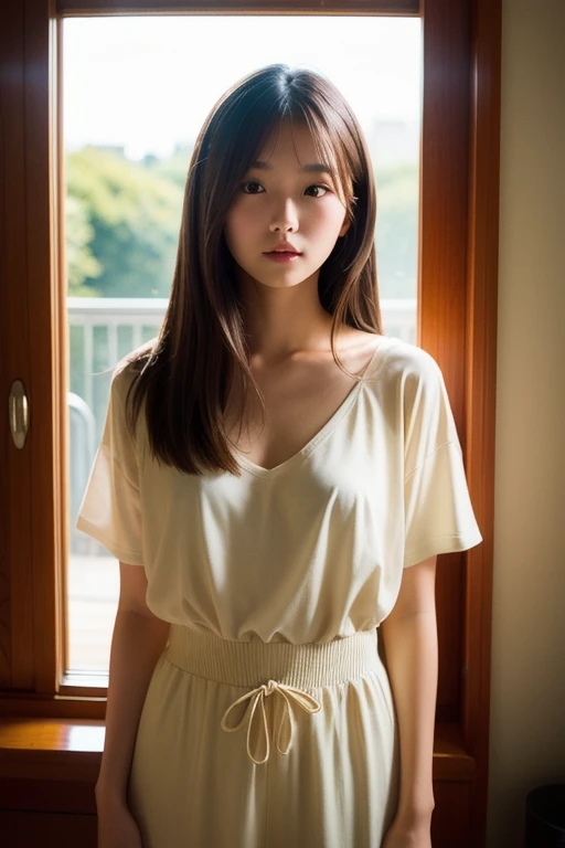 ulzzang -6500-v1.1, (Raw photo:1.2), (Photorealsitic), (See-through:1.3), (Real:1.4), 1 rapariga、wearing kimonos、