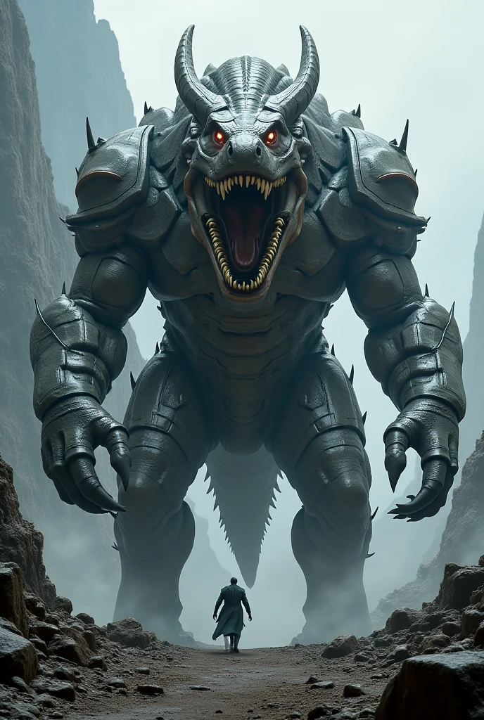 Kaiju armadillo humanoid monstrosity with sharp teeth pacific rim concept art