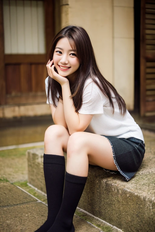 laughter、I can see white pants、wear sneakers