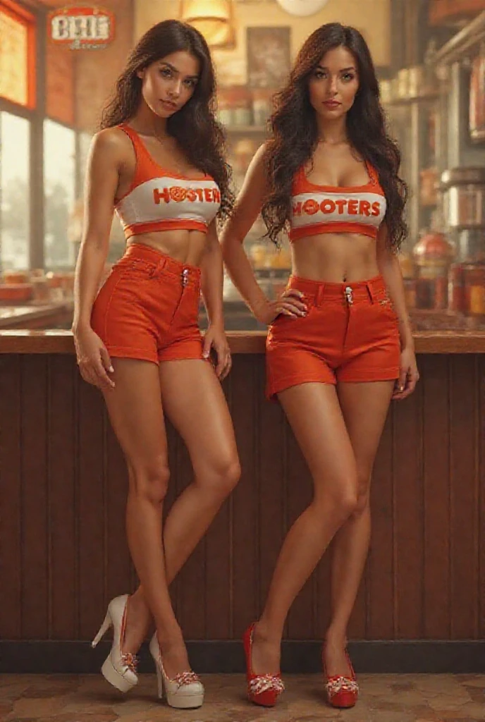 1 girl with short hair, brown t-shirt l, black trousers bring orange juice. 1 girl with long hair and bring mango juice a bit fatners then the other girl. 1 boy is sporty able and bring mango juice. make 1 boy. make the poster is fruit and vegetables able