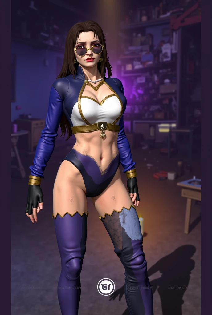 (masterpiece, best quality, ultra detailed, absurdres:1.5), 1girl, (sexy, beautiful woman, perfect face, perfect eyes, perfect female body, toned, medium breasts:1.5), (shadowyamato, (domino mask1.2), choker, jacket, corset, belt, bracelets, mini shorts, harness, fishnet tights, long boots, long hair, black hair, asian, <lora:ShadowYamoto-DocStasis:0.8>), (fighting stance, indoors, dojo), perfect lighting, smooth, hdr
