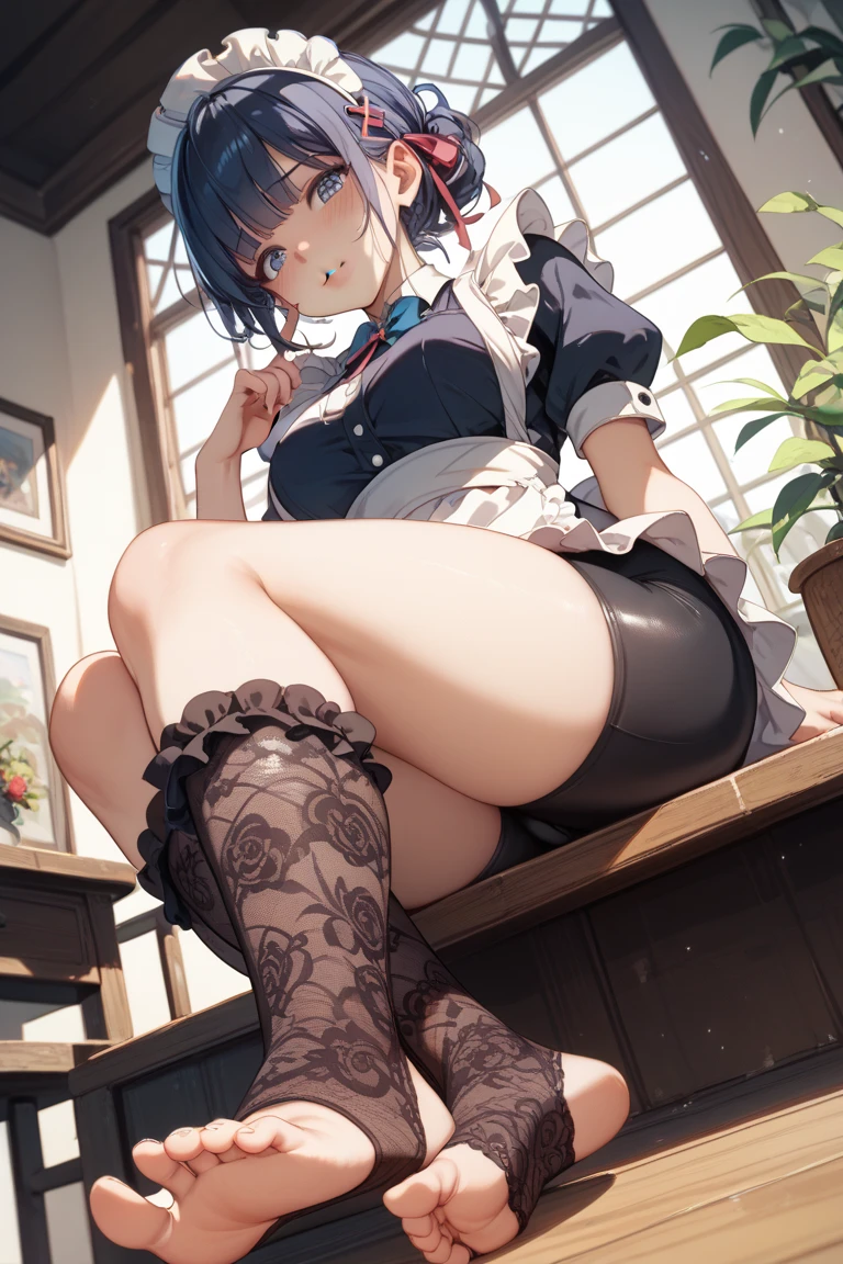Black hair,schoolgirls,anime big breast,the maid outfit,blacksilk,long leges,Bracelet,Green dinosaurs