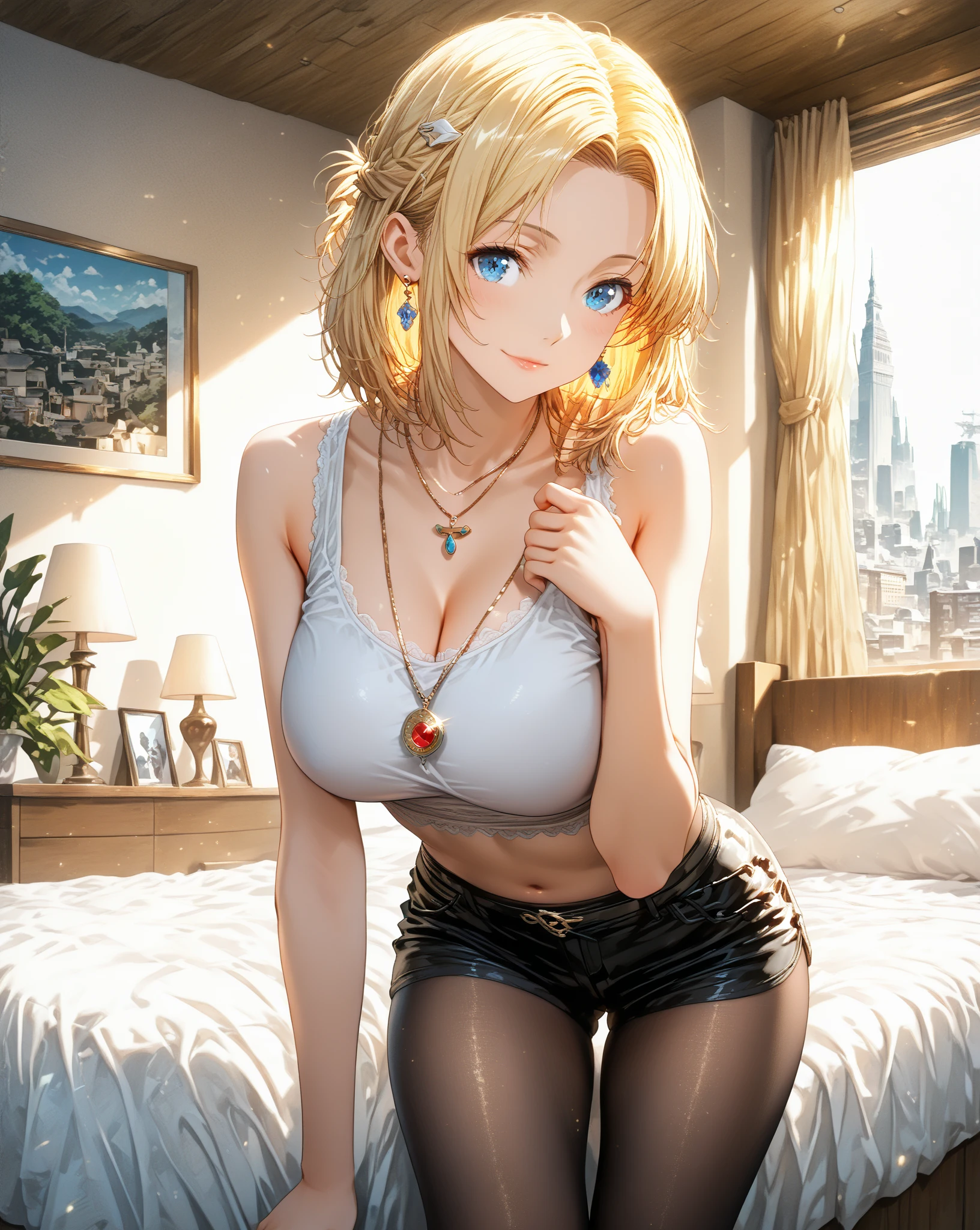 1girl, Milf, wearing jeans, gstring, bra, on all fours, slender body, short hair, slim, perfect face, nice bum, mitsuki bakugo