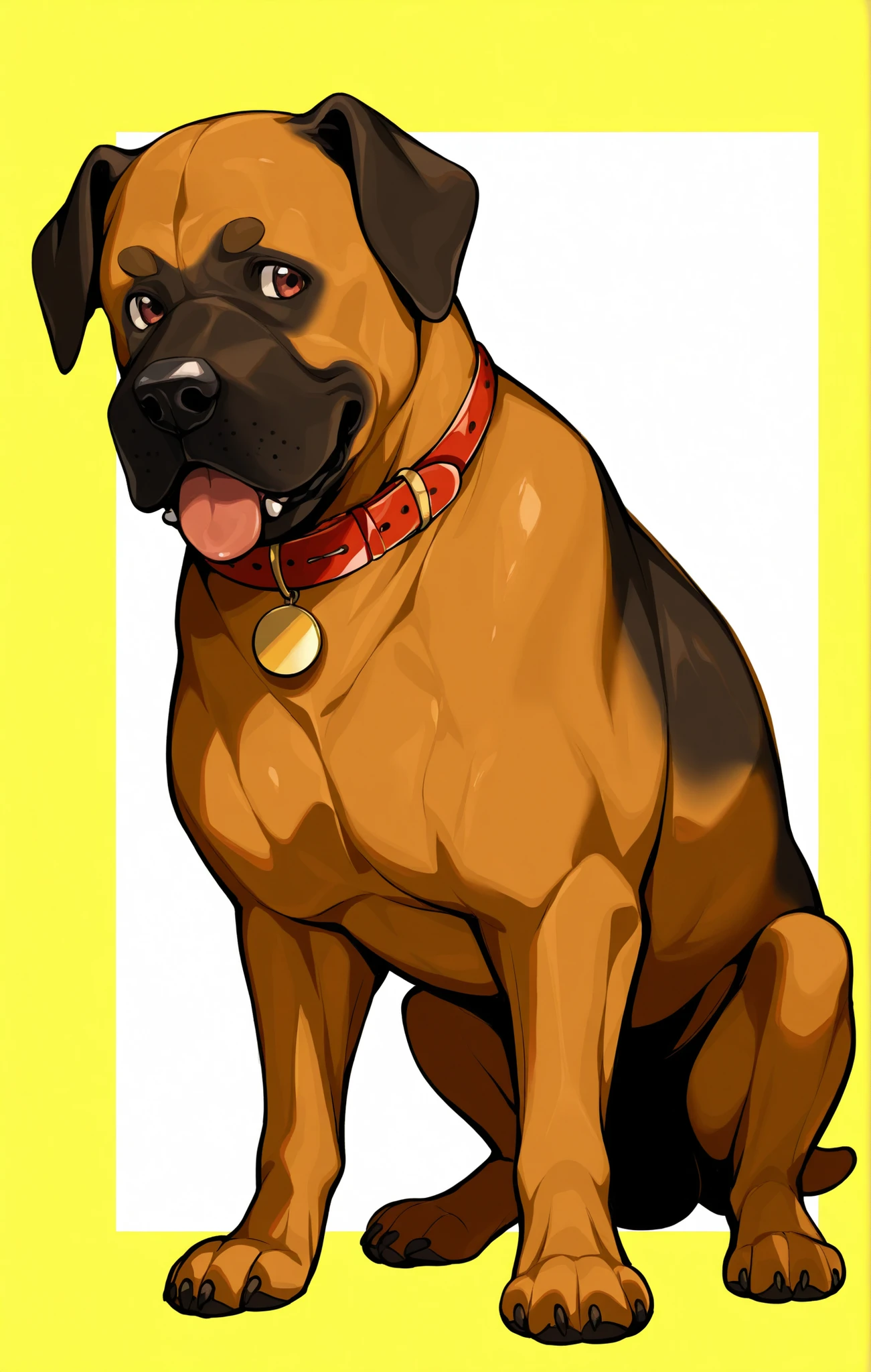 dog, 大型dog, bullmastiff, Brown fur, full body,Single,Droopy ears