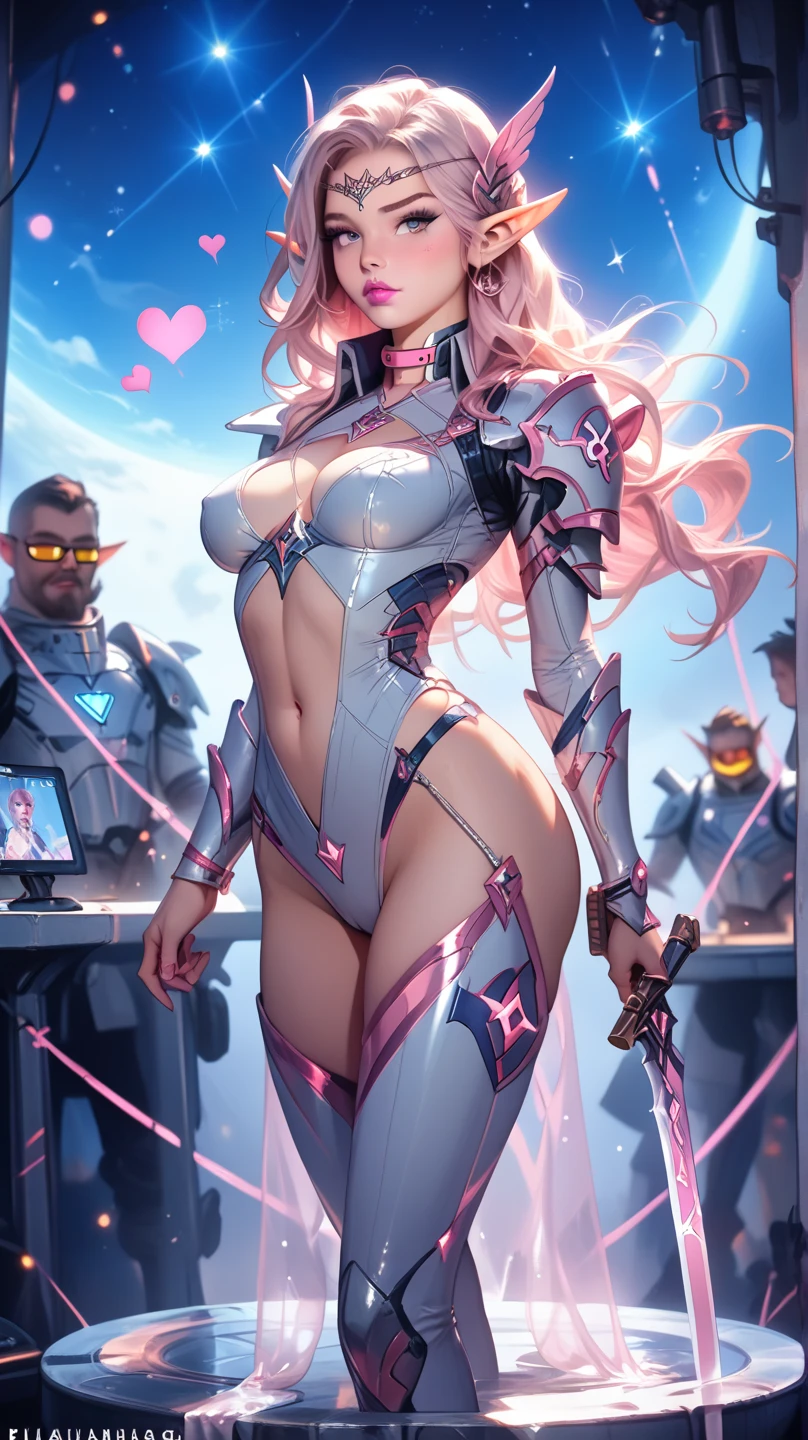 Brainwashed scientist, strapped to chair by her voluptuous possessed twin, (transformed by her possessed twin's slut transformation helmet), (Masterpiece), photorealistic, photorealism, 8k, best quality, (ultra-detailed), (masterfully crafted glow), hyper details, (delicate details), (intricate details), octane render, hdr, hyperdetailed, portrait, detailed glow, vivid lighting, metallic light, indoor light, (long soft pink curls), (full large breasts), (dark tan:1.2), (tan skin), (highly detailed half closed eyes), (detailed face:1.2), (HDR euphoric anime eyes:1.2), (blush), (dark black eyeshadow:1.2), (extra long seductive eyelashes), (open mouth), (slutty lips:1.2), (rendered by pixar).