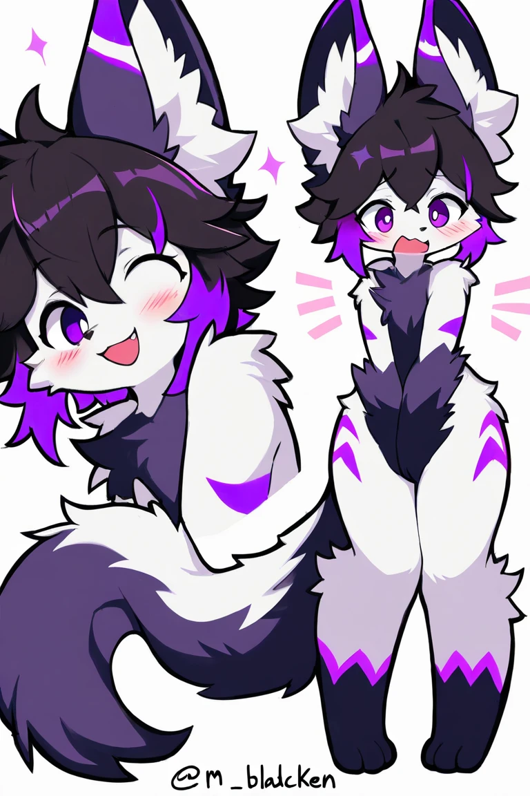 score_9, score_8_up, score_7_up, Emote, high quality, high res, highly detailed face, white background,
Purple lynx, furry, eyeliner, eyelished, femboy, kemono, black eyeshadow, long hair, wavy hair, collar, shota, head tuft, shoulder tuft, chest tuft, purple fur, purple hair, fluffy, shirtless, looked pleasured, disheveled, black lipstick, seductive, teasing face, cute fangs, nipples, hair over shoulders, 1boy, 1girl, female lycanroc, red fur, breasts, vagina, by Dr.kiyo, ((fellation)), penis,