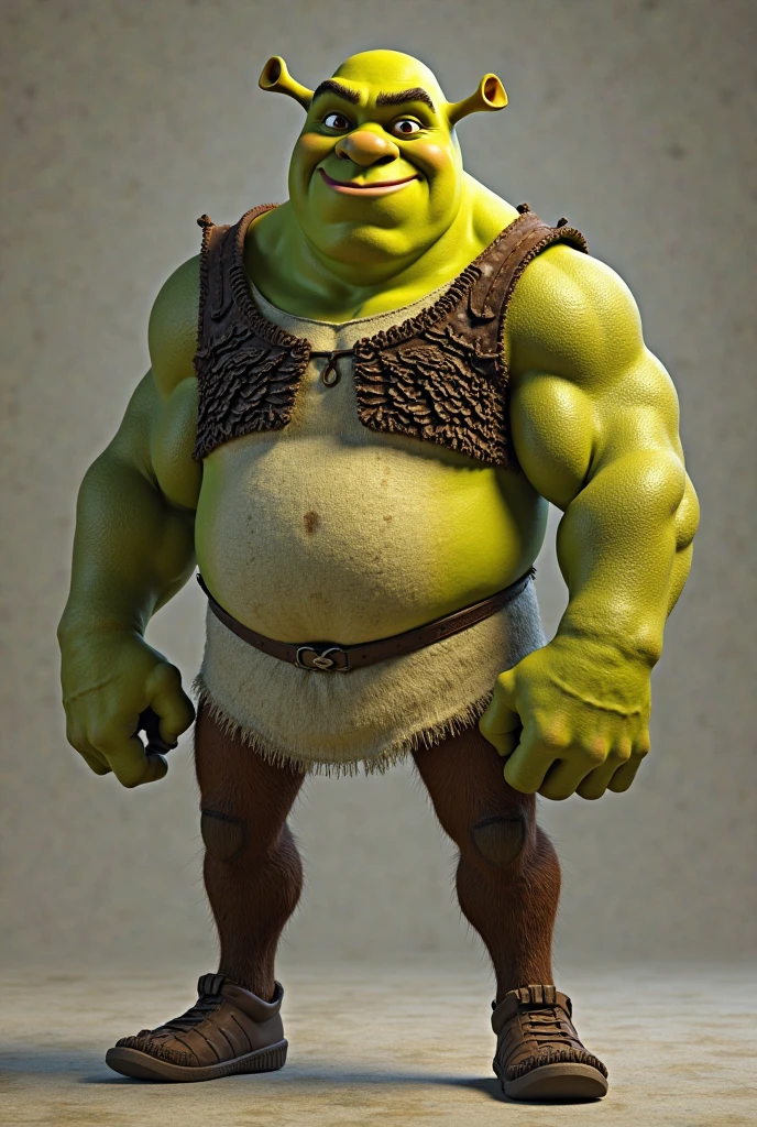 a tall goblin Fat, hairy, muscular, speedo, swollen belly, prominent belly, pointed ears
