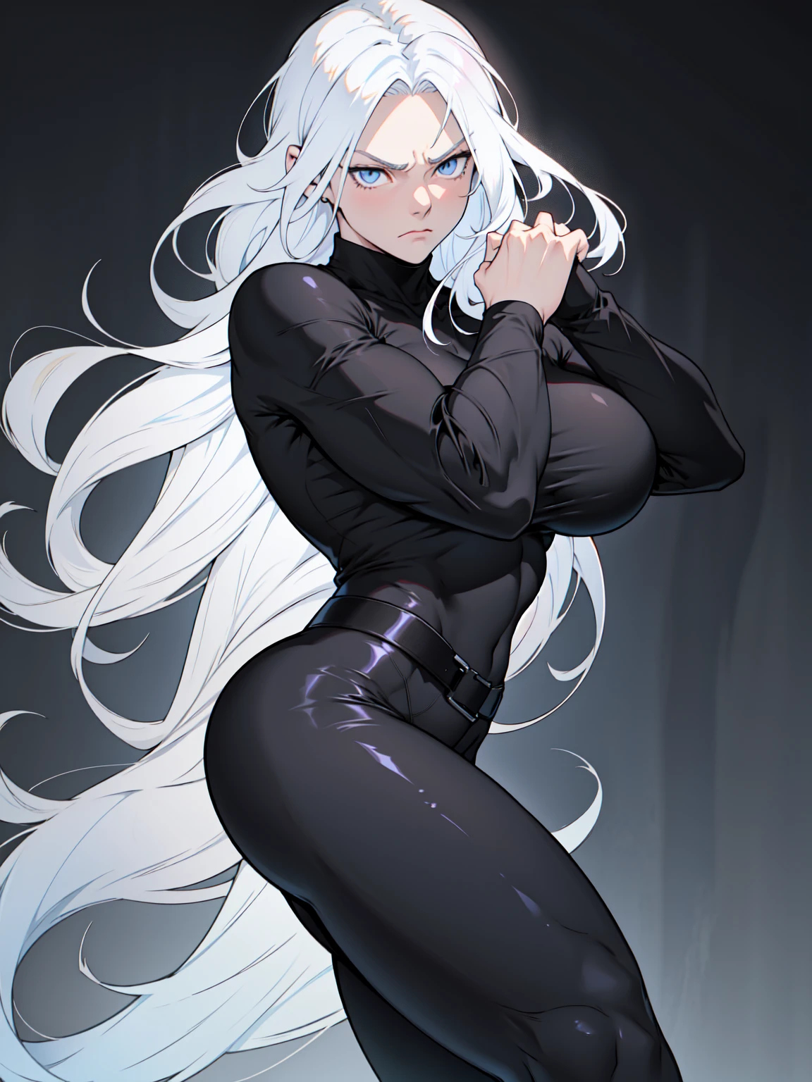 pale skin black long hair yellow eyes muscular girl huge breasts sad expressionless sad expressionless sad expressionless sad expressionless sad expressionless sad expressionless