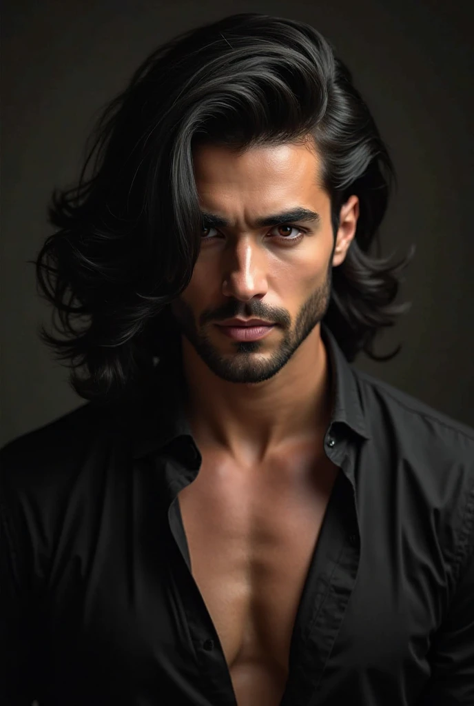 Jon Nieve, 20 years, Corte de pelo corto, pelo negro, intense blue eyes, mirada intensa, affiliate features, sin vello facial, Altura 1.93, Peso 90 kg, aesthetic muscular constitution, hombros anchos, cuerpo en forma de V, Tatuaje de lobo en la manga en el brazo derecho., enfoque de cuerpo completo, completamente sin pelo,