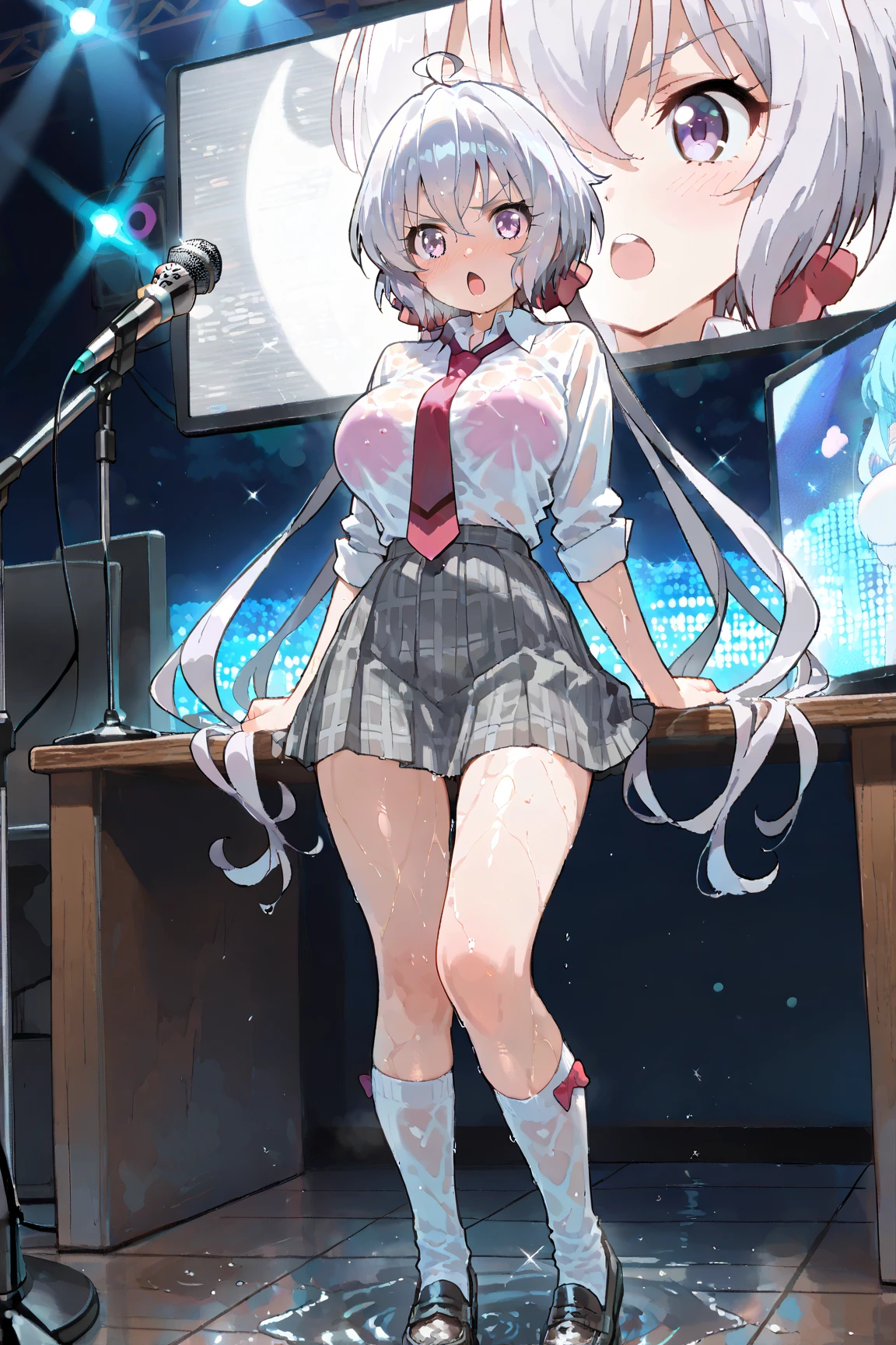 (((Pixel Perfect, Perfect detail))), Alone, 1 Girl, memory, Roswaal Mansion maid outfit, Maid Tiara, Looking at the audience,(Disgust,anger) Shut your mouth.,(Big skirt flip:1.3),To the navel,No panties,Love juice