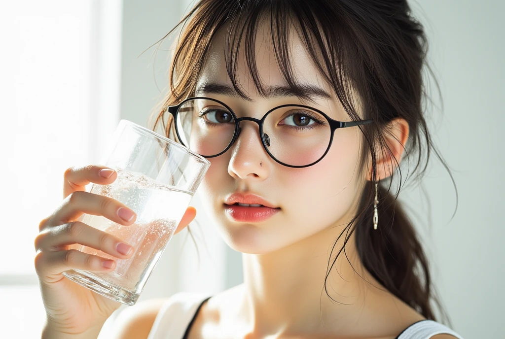 Best Quality, Face Focus, Soft light, 超A high resolution, (Photorealistic:1.4), Raw photo,Highlight the valley
Japan girls, Cute, (pupils on, Light in the eyes), Detailed beautiful face, (large boob),(High-resolution details of human skin texture),Frolic,Cute smile,eye glasses、
(Blue hair)、indecency、Obscene Dynamic Poses、shinny skin、The restrained face is cute、You can see the valley、Blackhead Cowhorn、Bat Wings、Snake tail、Drinking a lot of water by mouth。
Damask Shirt Dress,
(Portrait)
