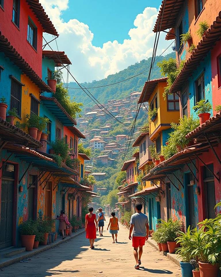 I need a rereading of the work " the favela" from tarsila, current day version, in van gogh's lines