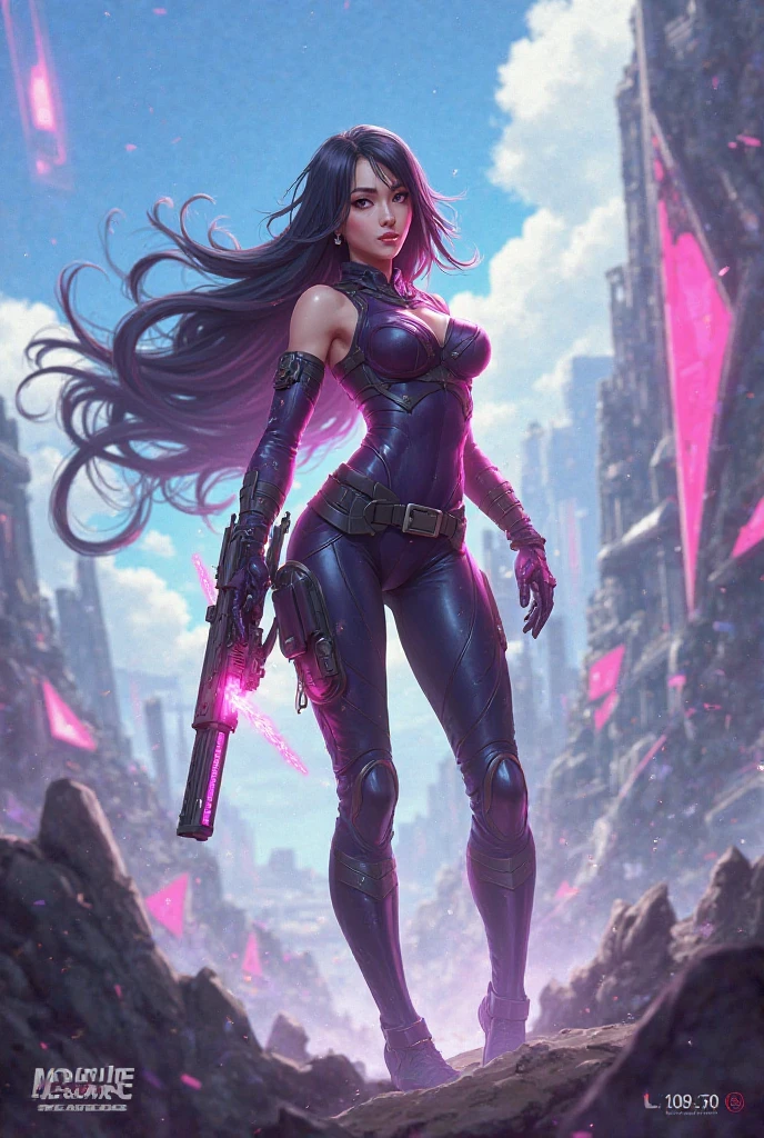 Cybernetic armor version of Psylocke, Full body portrait