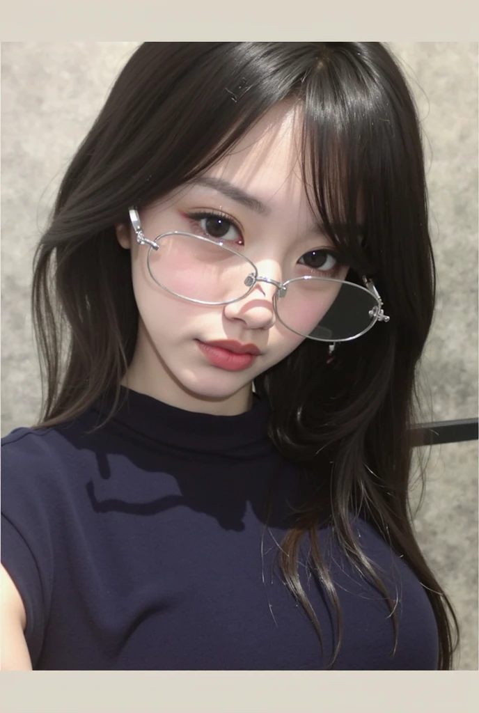 (masterpiece, Highest quality, It captures a very cute moment, Depth of written boundary, Super detailed, Ultra-high resolution, C4D, Octadale, 3D Modeling,Realistic human photos、 8K, 16K, One Girl,Middle school students, 15 years old、Small breasts,Black Hair,short hair,Straight Hair,Light brown eyes,White headband,Wearing black glasses,Cute Face), Bloomers, Black tank top, zettai ryouiki, Wet clothes,Classroom Nights,Moonlight, Good elevator, Take off、Real-life skin、Not an anime、Realistic、