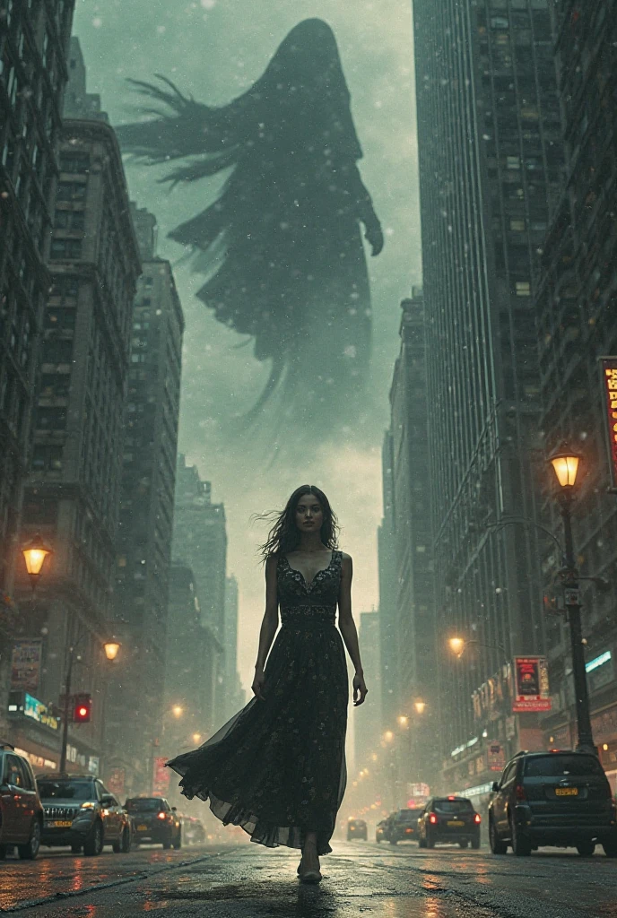 giant woman whit big tits ghost on buildings, cinematic film still of Ghostbusters, ghost, emphasizing the iconic cyan adn red palette of that era's cinema, fog, and mist to set the mood, Feature,
(masterpiece, best quality), unsettling, dark, spooky, suspenseful, grim, highly detailed <lora:80s_horror_poster_style:1>, shallow depth of field, vignette, highly detailed, high budget, bokeh, cinemascope, moody, epic, gorgeous, film grain, grainy
